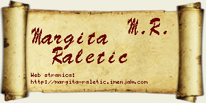 Margita Raletić vizit kartica